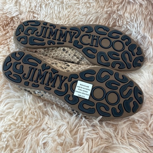 JIMMY CHOO | Gold Toe Snake Skin Print Luxury Flats | Size 35 EU Women’s - Picture 5 of 9